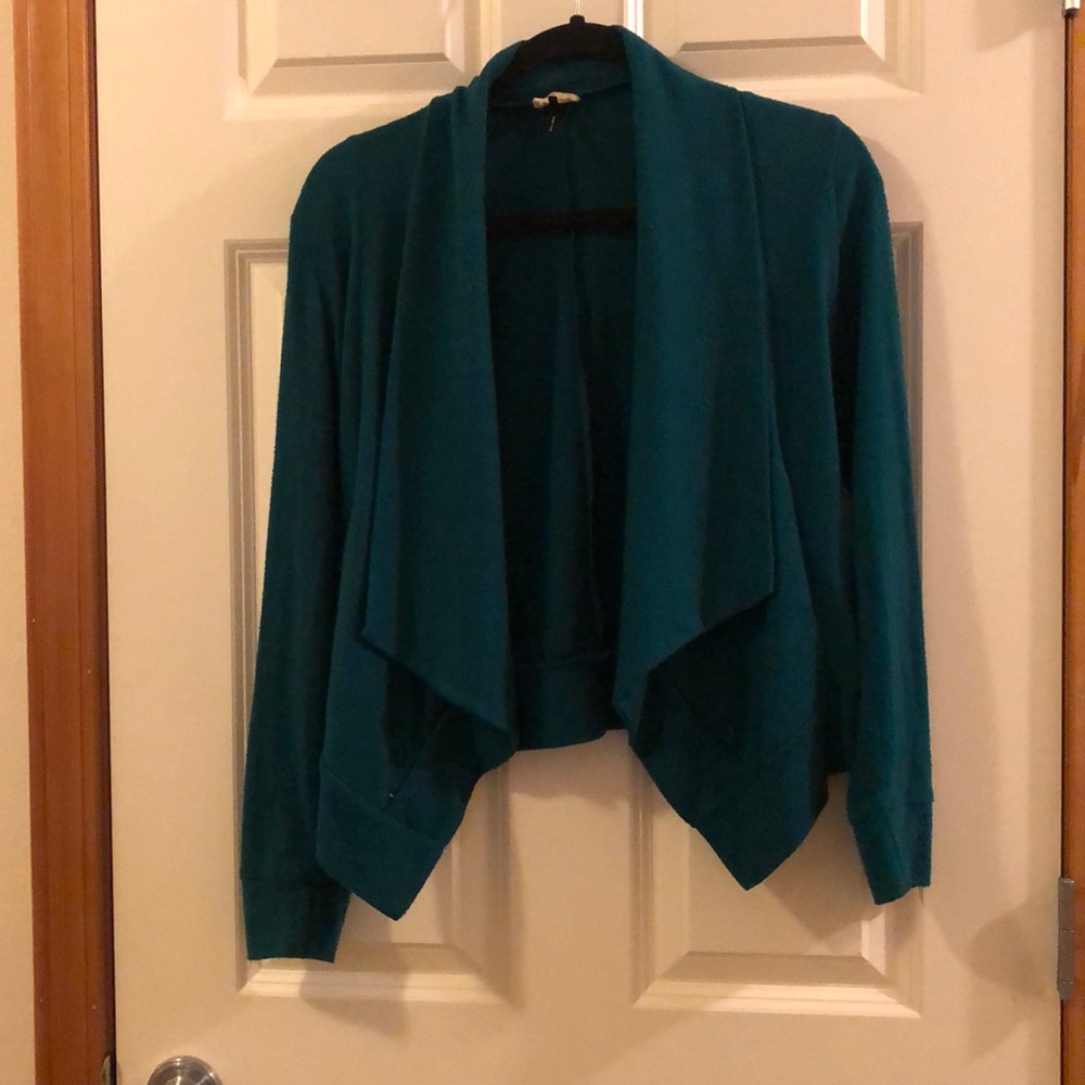 Teal short cardigan